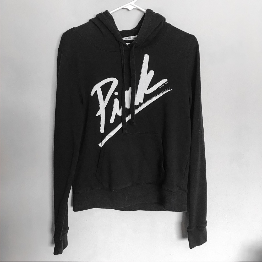 PINK - black and white hoodie/sweatshirt